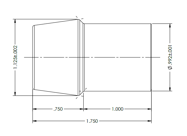 Tie Rod Threaded Bung, 3/4"-16, 1-1/8" X 0.065" Tube